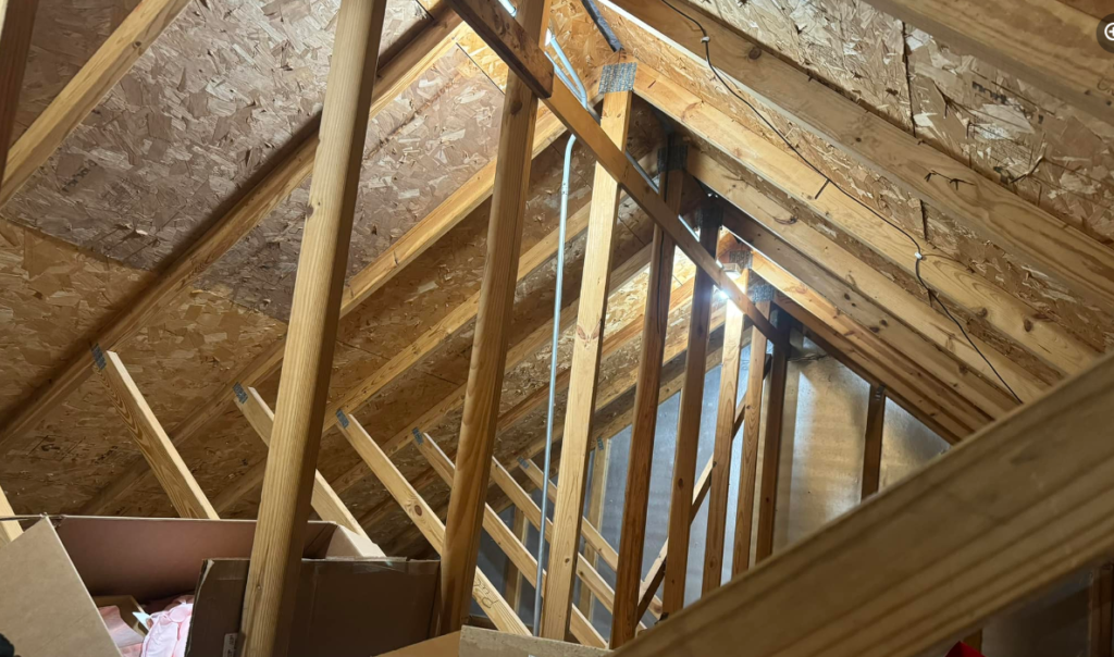 roof beams held up with joists