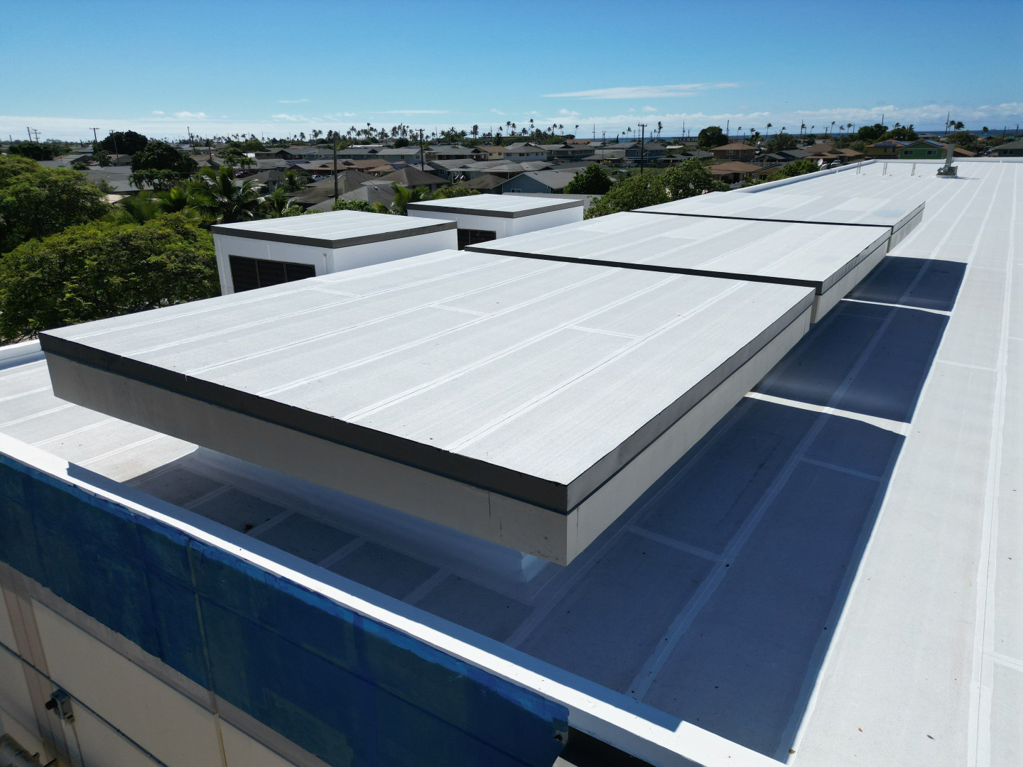 flat commercial roof on building